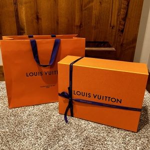 Louis Vuitton box and shopping bag
